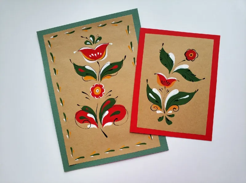 Мастер-класс «Открытка по мотивам уфтюжской росписи»