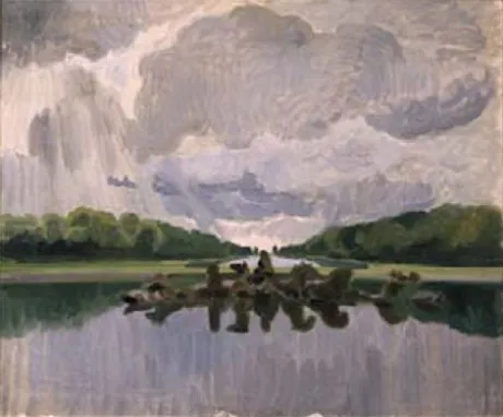 А. Н. Бенуа. Бассейн Аполлона. 1905–1906. Холст, масло. 50 x 60,3