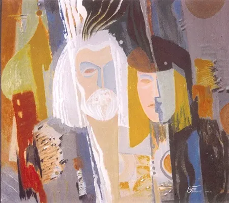 Двойной автопортрет. Холст, масло. 80 х 100. 2003