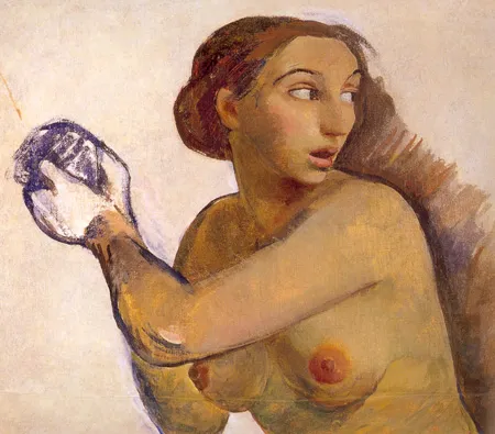 Купальщица. Этюд к одноименной картине (1911, ГРМ). 1911. 42,5 х 48,5. Музей-заповедник Петергоф