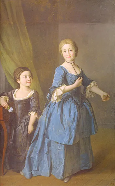Портрет Ф. С. Ржевской и Н. М. Давыдовой. 1772. Холст, масло. 161 х 103.