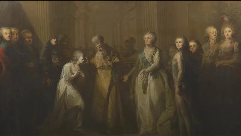 Е. Мошков. Миропомазание великой княгини Елизаветы Алексеевны