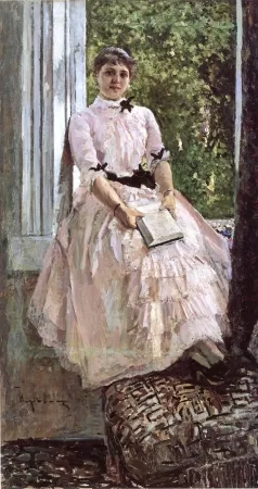 Портрет артистки Т.С. Любатович (1859-1932). Вторая половина 1880-х. Холст, масло.160х84 