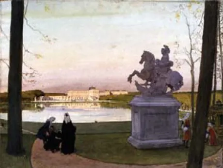А. Н. Бенуа. Версаль. У Курция. 1897. Холст, масло