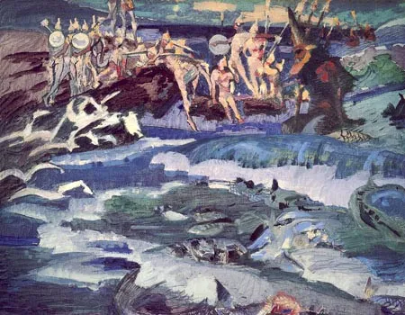 Тридцать три богатыря. 1901. Холст, масло. 180,5 х 230