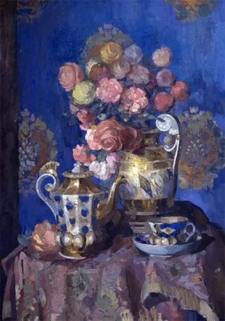 Н. Н. Сапунов (1880–1912). Натюрморт с цветами. 1900-е. Картон, пастель, темпера. 104 х 84,5