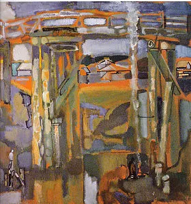 Мост. 1998. Холст, темпера. 130 х 150