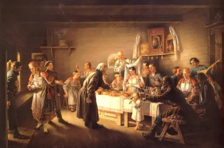 Петров Н.П. Смотрины невесты. 1861.Холст, масло.103х148