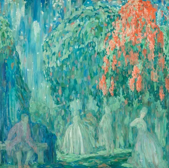 Н. Милиоти. Вечерний праздник. 1911(?). Холст, масло. ГРМ 