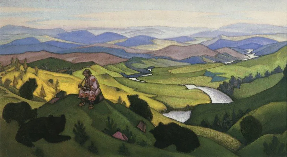 Рерих Н. К. Гималаи (Зеленые скалы и вечные снега). 1943. Государственный Русский музей