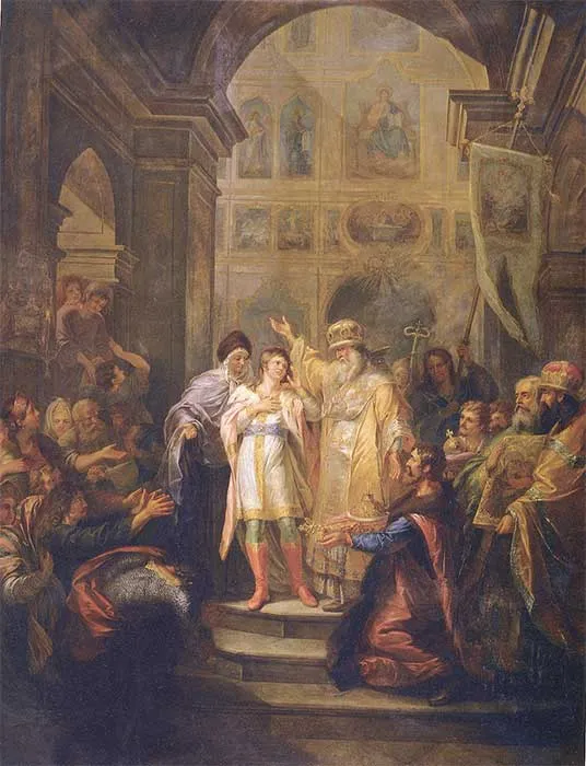 Г.Угрюмов. Призвание на царство Михаила Федоровича Романова 14 марта 1613 года. 1764-1800. Холст, масло.