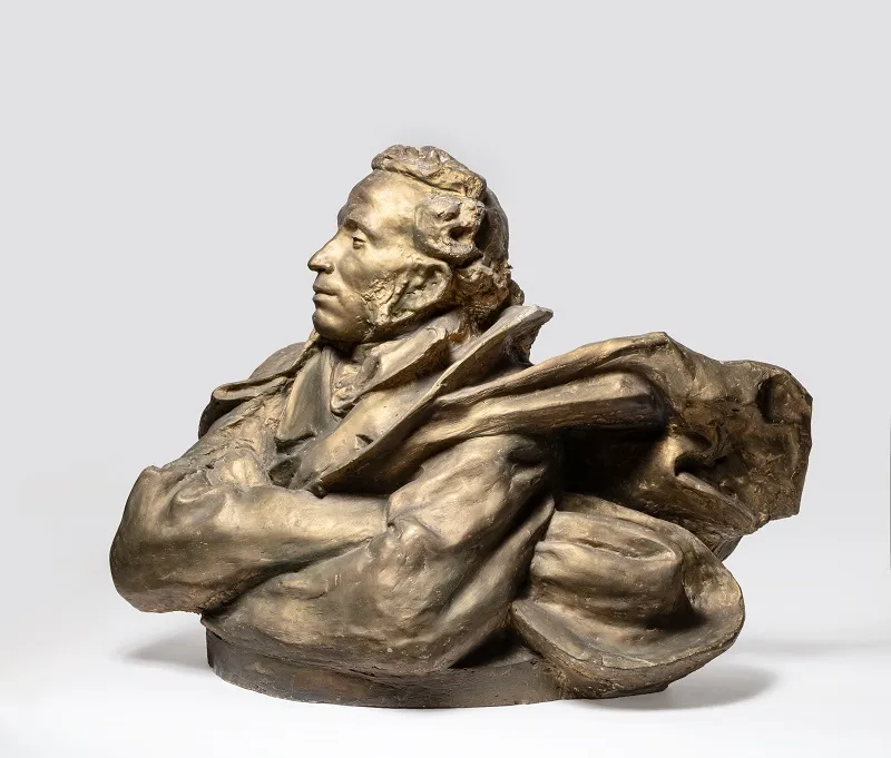Л.В. Шервуд. А.С. Пушкин. 1902. Бюст. Гипс тонированный. ГРМ.
