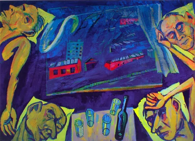 Поезд. 2012. Холст, масло. 140х180 