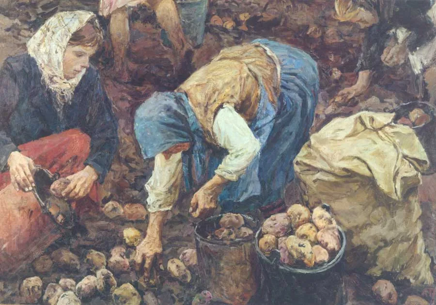 А.А.Пластов. Сбор картофеля. 1956. Холст, масло. ГРМ