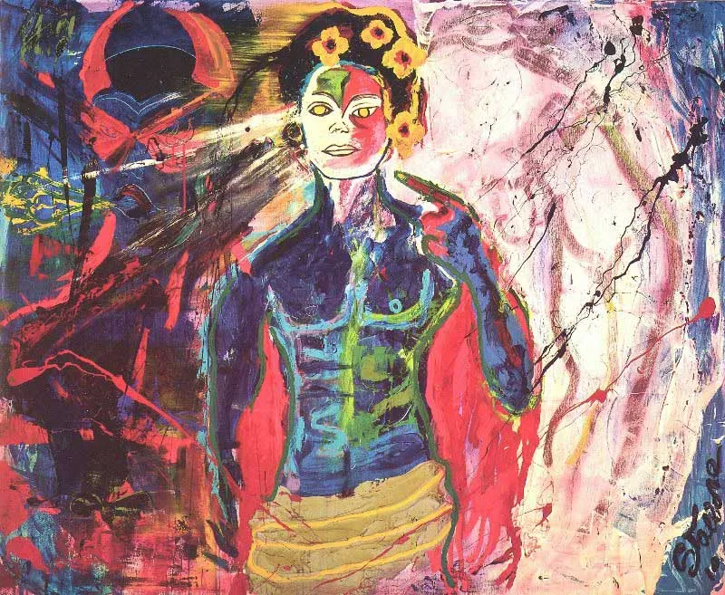 Без названия (Майкл Джексон). 2010. Холст, смешанная техника. Авторская рама. Галерея Гмуржинска