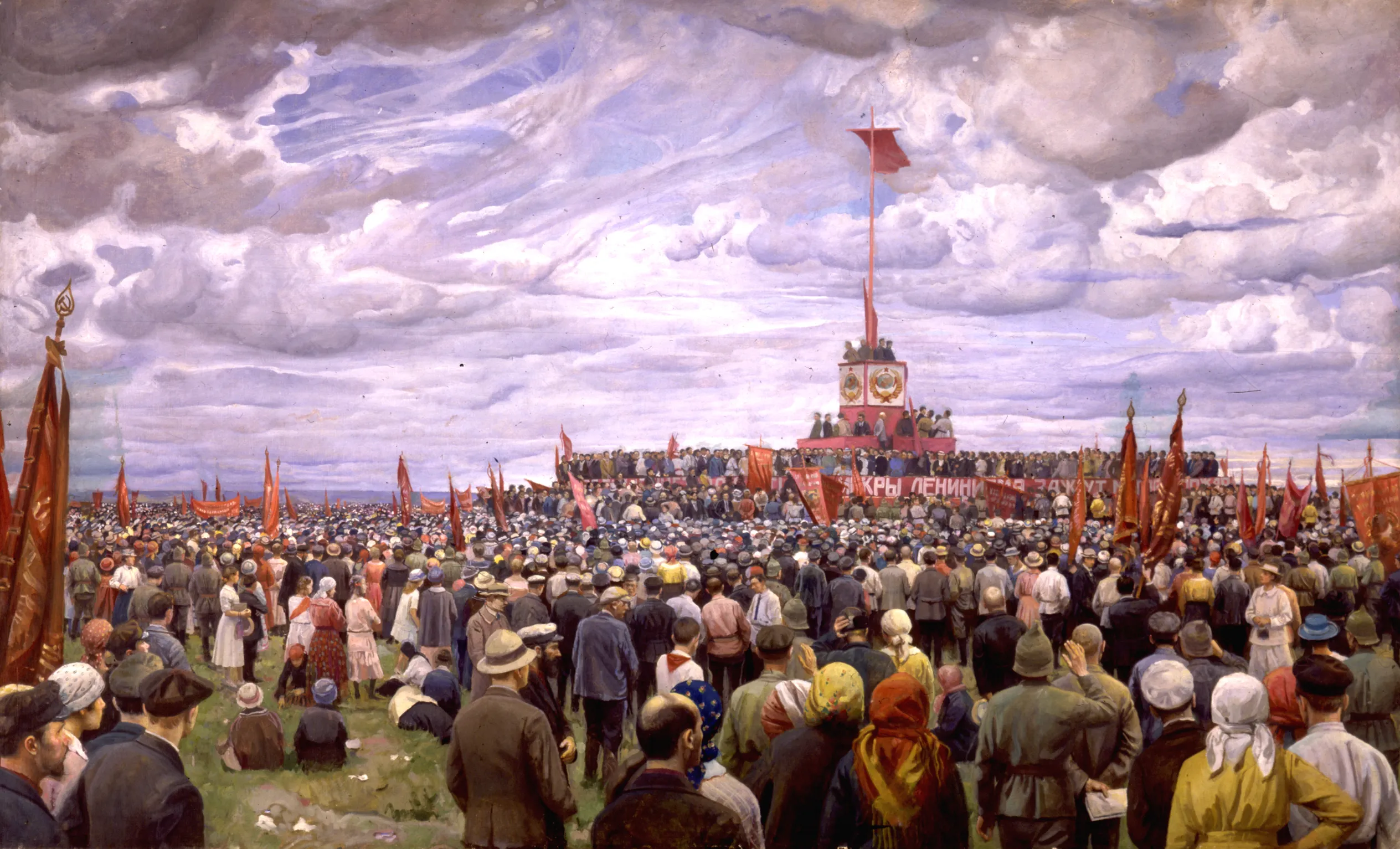 Бродский И.И. Передача знамени парижских коммунаров московским рабочим на Ходынке в Москве. Не ранее 1924. ГРМ