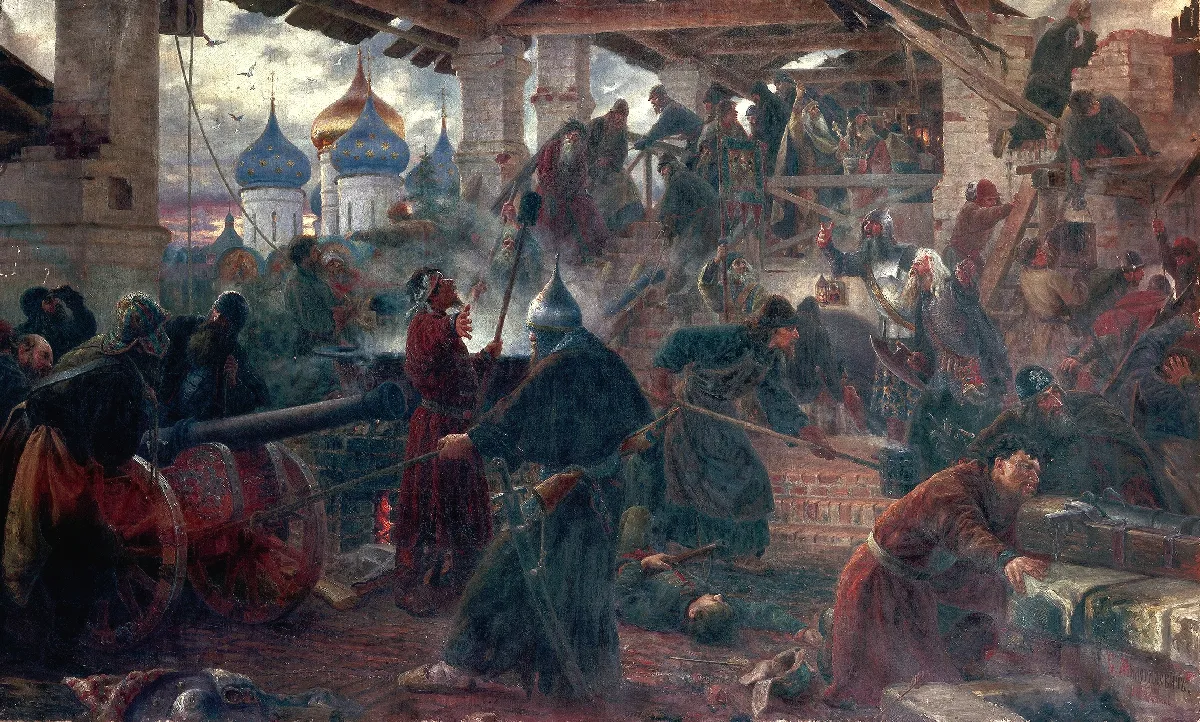 Милорадович С.Д. Оборона Троице-Сергиевой лавры. 1894. Холст, масло. ГРМ