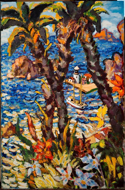 Деревья и маяк. 1993. Холст, масло. 188х122.