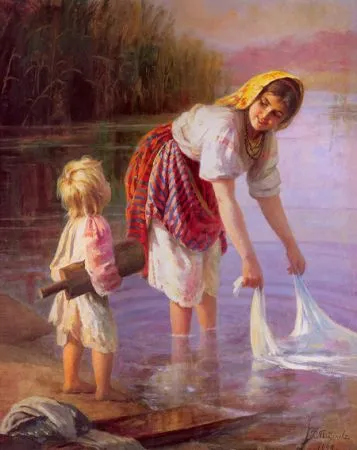 Х. П. Платонов. Прачка. 1889. Холст, масло. 110 х 75