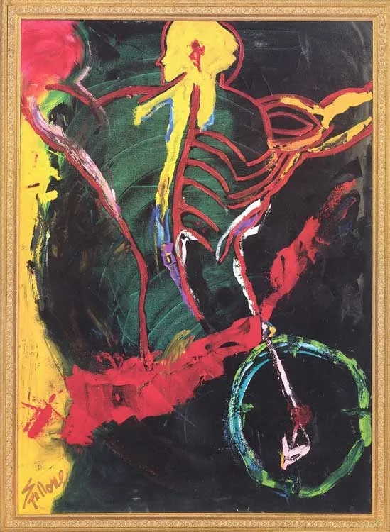 Часы Геракла. 1991. Холст, смешанная техника. Авторская рама. Частное собрание