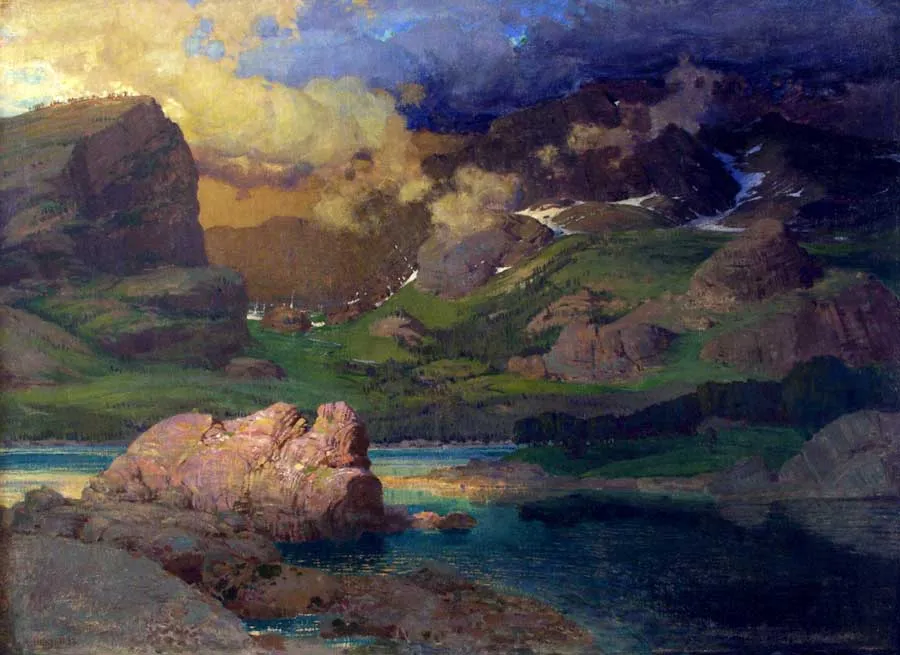Никулин А.О. Алтай. Гроза на озере. Холст, масло. Начало 1910-х гг. 84,5х116,3. Собрание ГХМАК