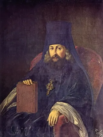 Неизвестный художник середины XIX века. Портрет святителя Игнатия (Брянчанинова). Между 1834 и 1851. Холст, масло. 124х97