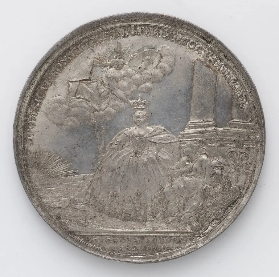 Иоганн Лефкен. Медаль на коронование Елизаветы Петровны в 1742 г. ГРМ.