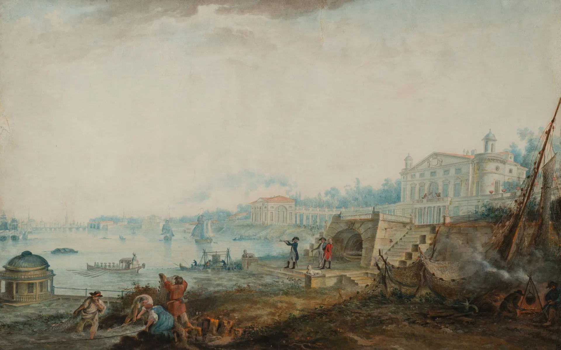 Г.С. Сергеев. Дача И.А. Безбородко в Полюстрово. 1800. Бумага, акварель, гуашь