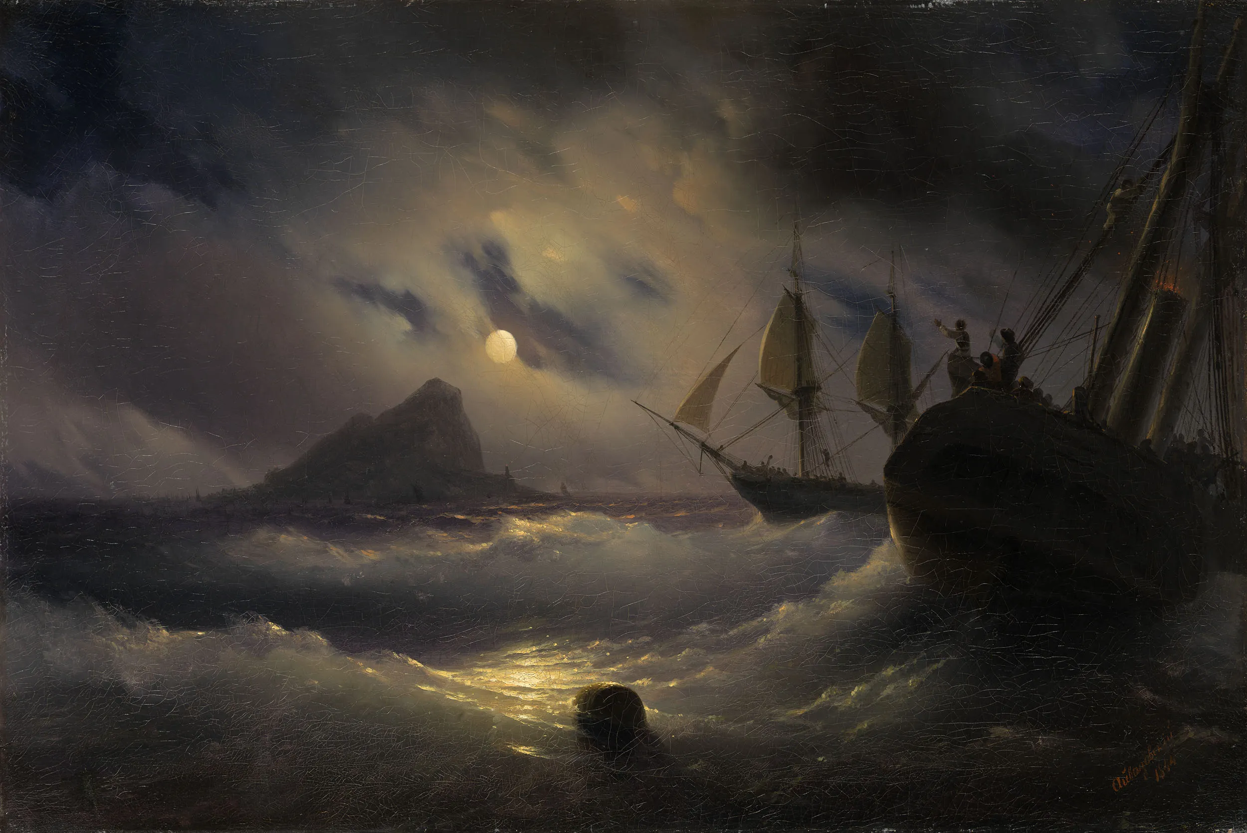 И. К. Айвазовский. Гибралтар ночью. 1844. Собрание Кирилла и Юлии Наумовых
