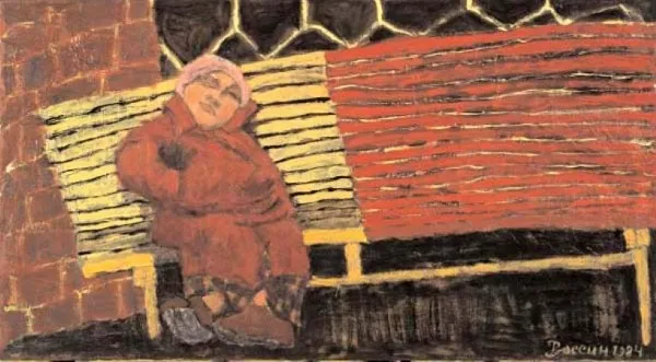Скамейка. 1984. Холст, масло.88х160