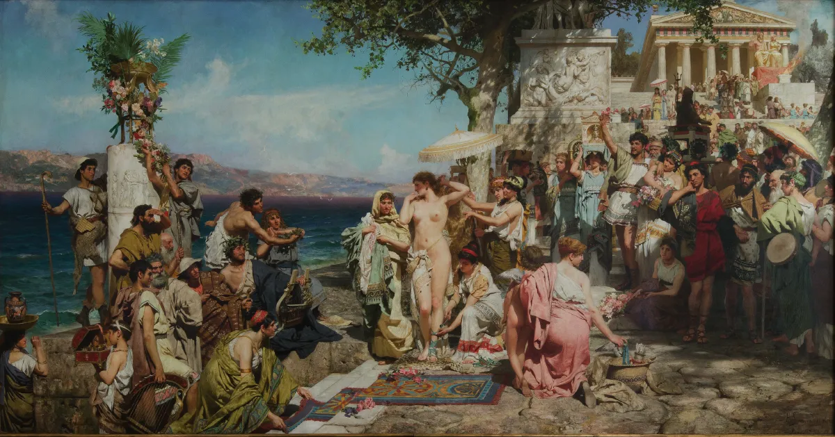 Фрина на празднике Посейдона