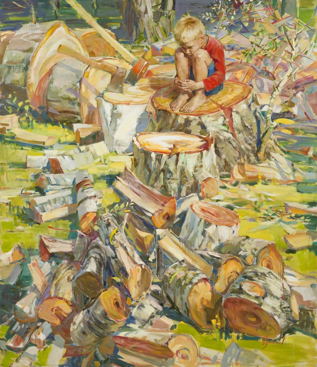 Г. Гукасов. Смерть дерева. Дрова. 2016. Холст, масло