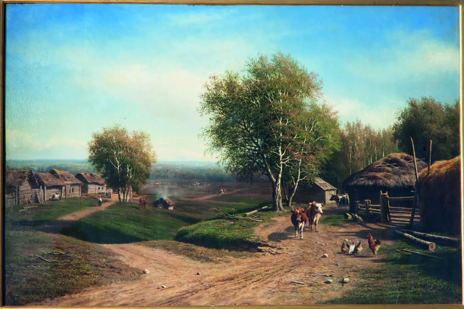 Михаил Константинович Клодт. Возвращение стада в деревню. 1870. Холст, масло.