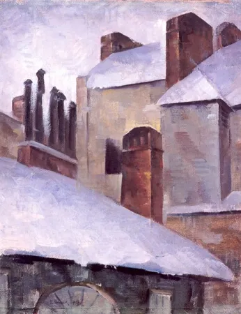 В. А. Денисов. Мансарды (Зимний городской пейзаж). 1917. Холст, масло. 56 х 43,5