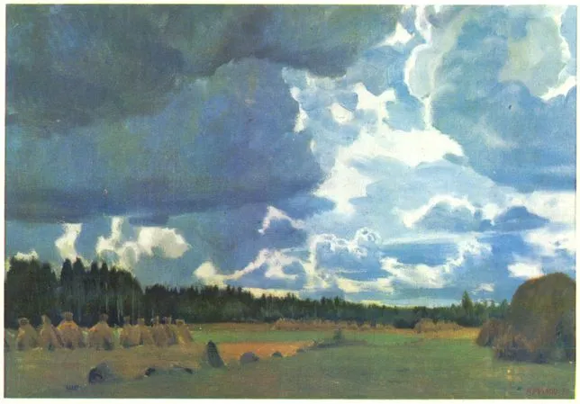 А.А.Рылов. Тучи над полем. 1930. Холст на картоне, масло. ГРМ