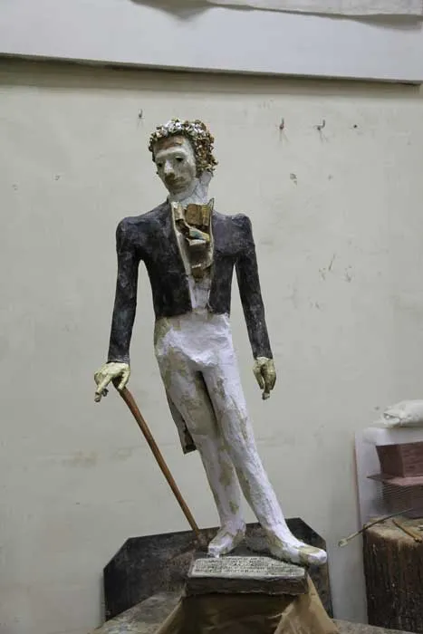 Аделаида Пологова. А.С.Пушкин. 1990-е. Бумага, каркас – дерево