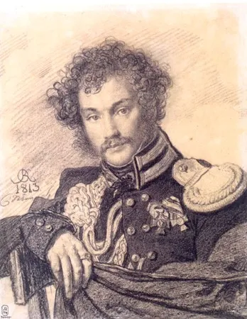 О.А. Кипренский. Портрет М.П. Ланского.1813. Бумага, итальянский карандаш. 26х20,7