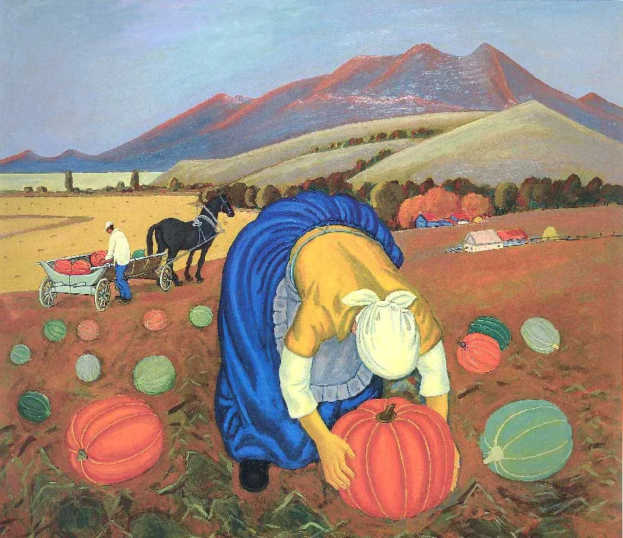 Юрий Рысухин. Сбор тыквы. 2010
