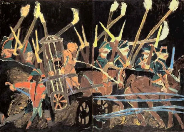 Ночной поезд (диптих). 1982. Холст, масло. 196х139,196х139 