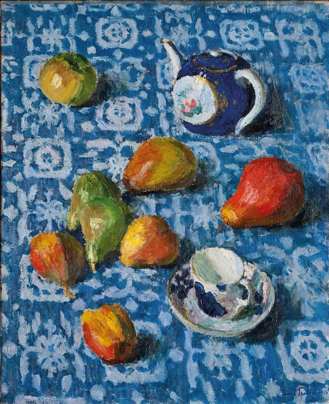 И. Грабарь. Груши на синей скатерти. 1915 г.