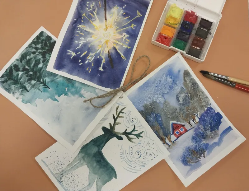 Мастер-класс по живописи «Акварельные истории: зима»