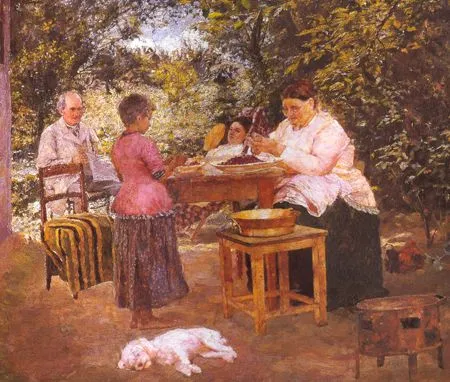 К. К. Костанди. Варят варенье. 1891. Холст на дереве, масло. 40 х 46,5