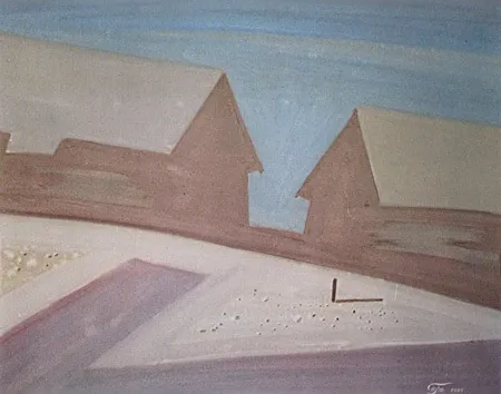Сопричастие из цикла Деревня. Бумага, акварель. 54 х 69. 2006