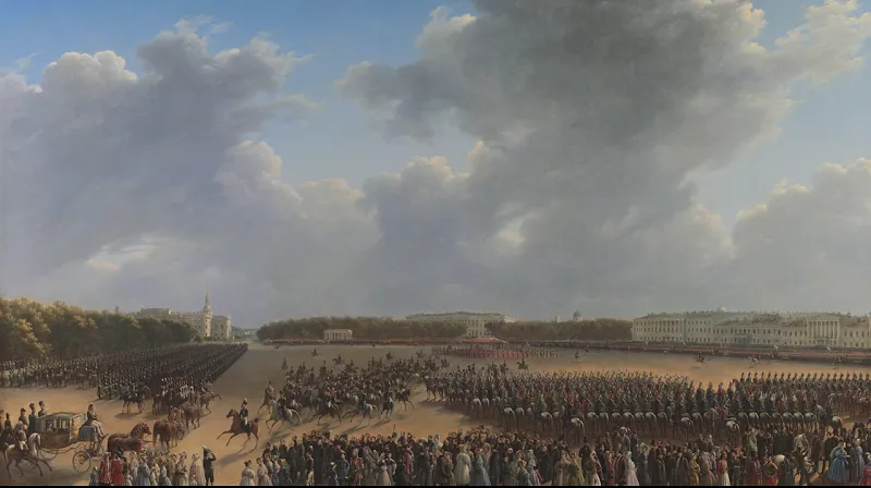Виртуальное путешествие в картину  Г. Чернецова "Парад на Царицыном лугу"