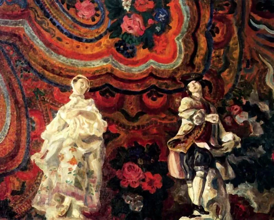С. Судейкин. Саксонские фигурки. 1911. Холст, масло.