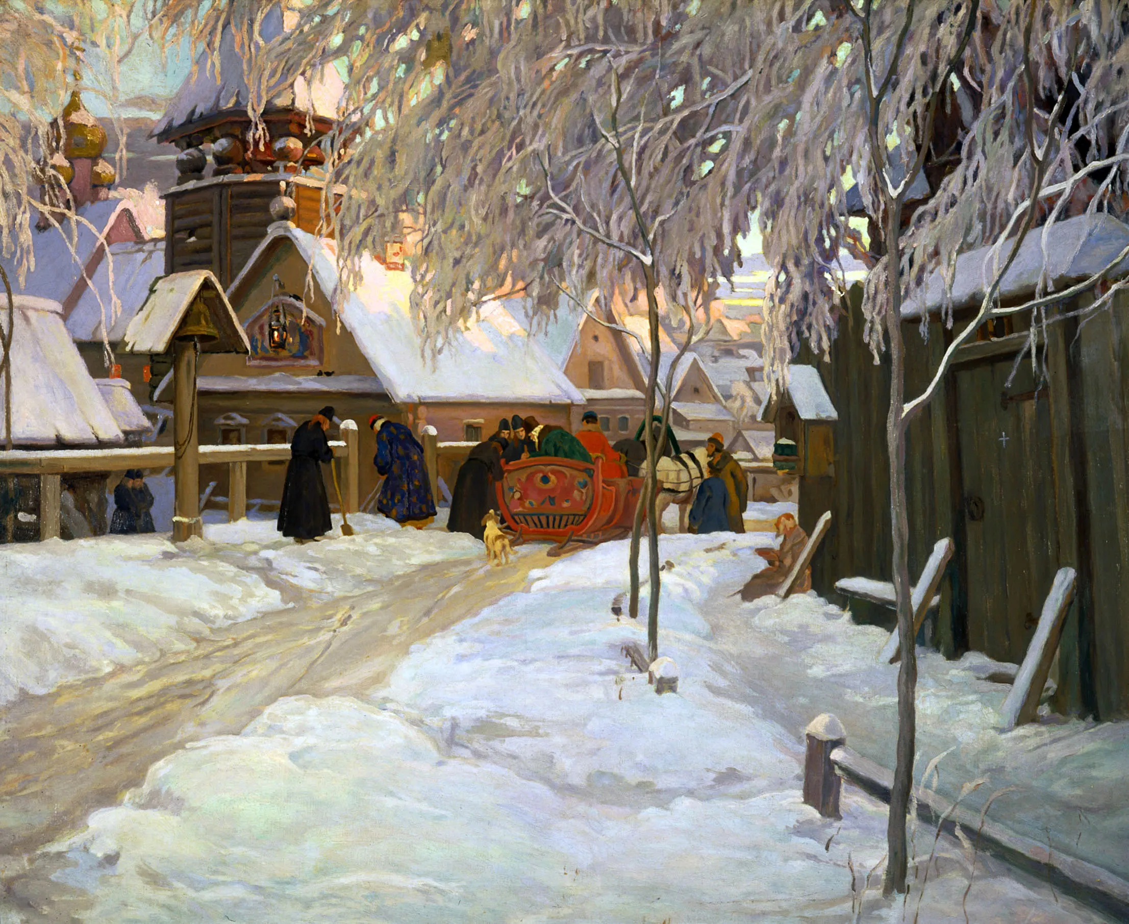 Горюшкин-Сорокопудов И. С. Приезд боярина в монастырь. 1912. Государственный Русский музей