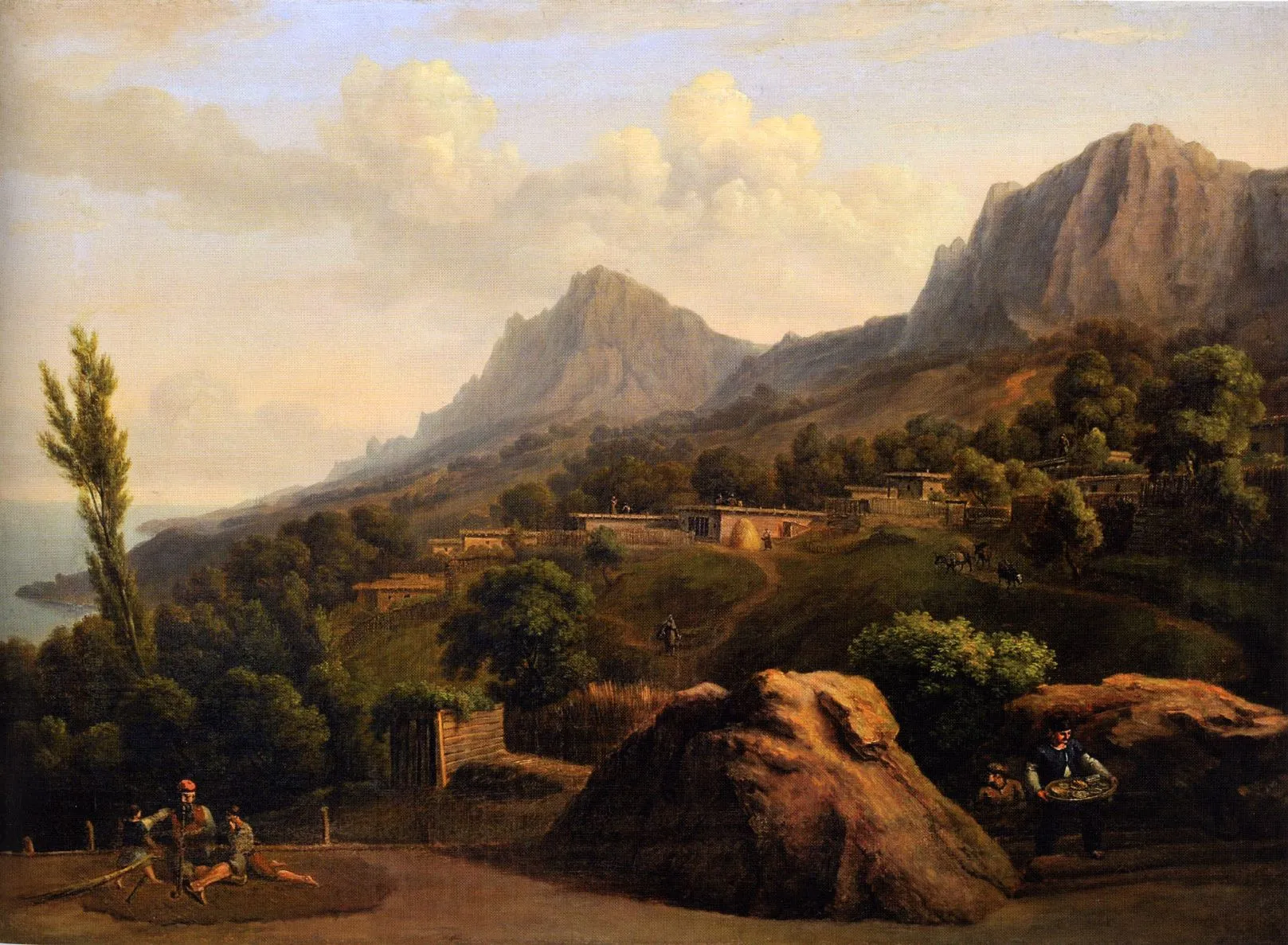 Ж. К. Мивилль. Вид на деревню Мишкетку. 1817-1819. Холст, масло. 55,5х76
