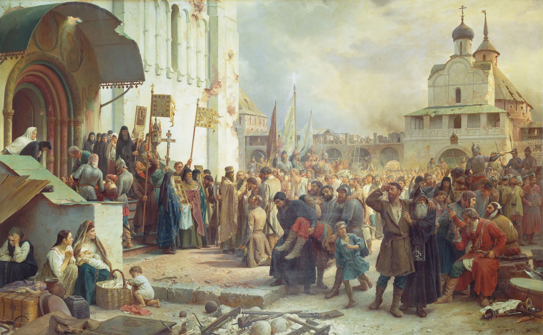 В.П. Верещагин. Осада Троице-Сергиевой лавры. 1891. Холст, масло. 282х458