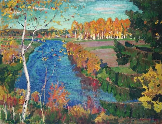 А.А.Рылов. Осень на реке Тосне. 1920. Холст, масло. ГРМ