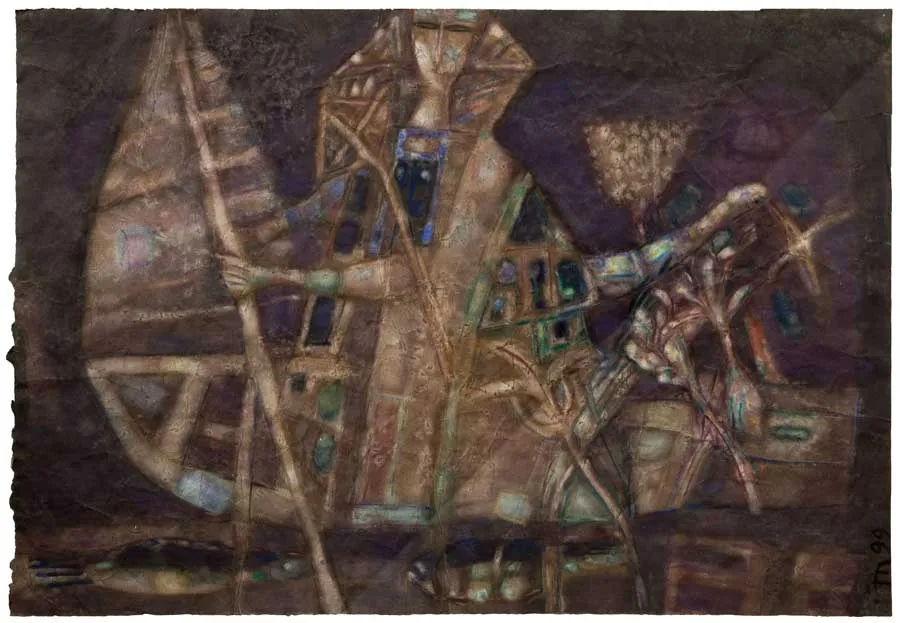 Лодочник. 1999. Бумага, акварель. 90х110.